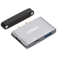 Onten USB C Hub Adapter for MacBook Pro 2018/2017/2016, Ultra Slim Portable Type C Hub with 4K HDMI, 60W Power Delivery, 10Gbps Thunderbolt 3 4K30Hz and 1xUSB 3.0 (Space Grey)
