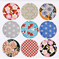 Pengxiaomei 10 Pcs Decorative Adhesive Label, 1.57" Round Japan Style Envelope Sealing Sticker