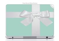 Laptop Vinyl Decal Sticker Skin Print White Cute Bow with Teal Blue Background fits Hp Elitebook 8460p