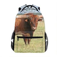 Laptop Backpacks Animal Longhorn Cattle Men Women Travel Daypack Bag