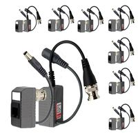 BNC to RJ45 CAT5 Cable Video + Power Balun Connector for CCTV Camera 8 Pairs
