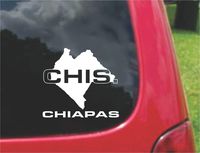 2 (PCS) Chiapas Mexico Outline Map Stickers Decals (5.5"x5.5")