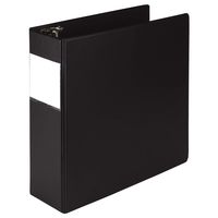 Samsill Earth's Choice Biobased Durable 3 Ring Binder, 4 Inch Binder with Label Holder, Round Ring, Up to 25% Plant Based Plastic, Black