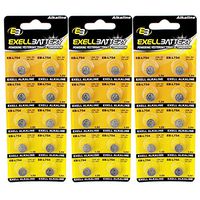 3X Exell 1.5-Volt Alkaline Coin Cell Battery, EB-L754, 10-Pack Replaces AG5 393