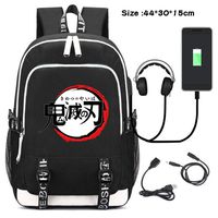 Chutoral Anime Demon Slayer: Kimetsu no Yaiba Laptop Backpack, Canvas Anti-scratch Daypack School Bag Computer Bag(H02)