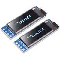 Dorhea 2pcs 0.91'' I2C OLED Display Module IIC 0.91 inch I2C SSD1306 LED DC Display Module Blue I2C LCD 128x32 Screen Driver for Arduino 3.3V~5V