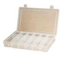 Durham LP6-CLR Polypropylene Large Box, 6 Compartment, 9" Length x 13-1/8" Width x 2-5/16" Height, Clear