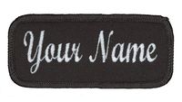 Name Patch Uniform Work Shirt Personalized Embroidered Charcoal/Charcoal Border.