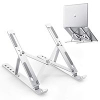 OMOTON Laptop Stand, Adjustable Aluminum Laptop Tablet Stand, Foldable Portable Desktop Holder Compatible with All Laptops (Up to 14 inch)