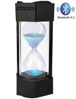 Bluetooth Speaker for iPhone, Portable Bluetooth Speaker with LED Light, Bass Sound, Mobile Speaker Indoor with Glass Hourglass (Black)