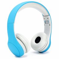 [Volume Limited] RICOV Kids Safety Foldable On-Ear Headphones with Mic, Volume Controlled at Max 93dB to Prevent Noise-induced Hearing Loss (NIHL), 40mm High Clarity Drivers, Wired Earbuds, Blue