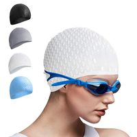 Tripsky Silicone Swim Cap,Comfortable Bathing Cap Ideal for Curly Short Medium Long Hair, Swimming Cap for Women and Men, Shower Caps Keep Hairstyle Unchanged