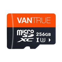 Vantrue 256GB MicroSDXC UHS-I U3 V30 Class 10 4K UHD Video High Speed Transfer Monitoring SD Card with Adapter for Dash Cams, Body Cams, Action Camera, Surveillance & Security Cams