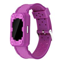 Famobest Silicone Replacement Bands Compatible for Fitbit Charge 2 Hr Bands Small, Adjustable Breathable Sport Strap Fitbit Charge 2 Wrist Bands Air Holes(Plum)