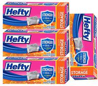 Hefty Zip Storage Bags Qt. 22 / Box Pack of 4