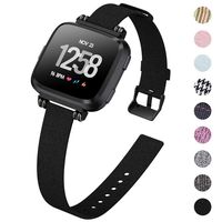 KIMILAR Woven Band Compatible with Fitbit Versa/Versa 2 Bands, Fabric Women Beaded Slim Replacement Breathable Strap Wristband Accessories (Also Fit for Versa Lite)