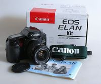 CANON EOS ELAN KIT, IN ORIGINAL BOX W/LENS + STRAP AND MANUAL