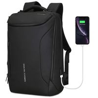 Water-proof Business laptop Backpack Markryden large-capacity Modern rucksack Bags for men with USB Charging Port for School Travel Work Fits 17.3/15.6 Inch Laptop (Black (New))