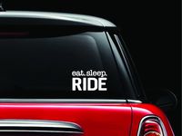 CCI Eat Sleep Ride Decal Vinyl Sticker|Cars Trucks Vans Walls Laptop| White |5.5 x 3 in|CCI1008