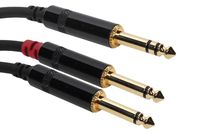 Elite Core SuperFlex Gold SFP-Y10QT Two 1/4-Inch TS to TRS Y Patch Cable, 10-Feet