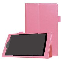 Protective ipad/tablet Case, Egmy Popular Folio Case Leather Stand Cover For Amazon Fire HD 8(6th Gen, 2016) (Pink)