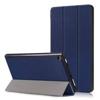 For Amazon Kindle Fire HD8 2018 Sleep/Wake Ultra Slim Trifold Leather Case Cover (Blue)