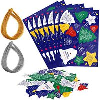 10 Sheets Christmas Tree Bell Star Hang Tag Christmas Holiday Gift Tag Xmas Hanging Gift Wrap Labels with 2 Bundles of Cords for DIY Crafts, Gift Bag Wrapping, Christmas Tree Decoration