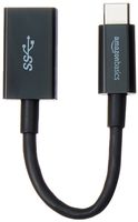 AmazonBasics USB Type-C to USB 3.1 Gen1 Female Adapter Cable - Black (Renewed)