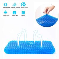Gel Seat Cushion,Double Thick Egg Seat Cushion with Non-Slip Cover Breathable Honeycomb Pain Relief Egg Sitting Cushion for Office Chair Car Wheelchair