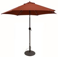 Tropishade Tropilight LED Lighted 9 ft Bronze Aluminum Market Umbrella with Rust Polyester Cover