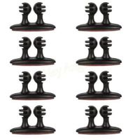 Transer 8Pcs Car Charger Line Headphone/USB Cable Car Clip Interior Accessories (Black)