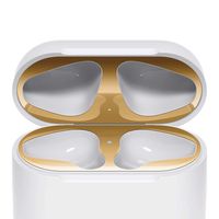 Dust Guard for Airpods Case, 18K Plated Ultra-Thin 0.04mm Premium Metal Sticker for Airpods 1/2 Charging Case Skin Sticker (Gold)