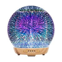 COOSA Essential Oil Diffuser - 250ml 3D Glass Galaxy Aromatherapy Cool Mist Humidifier With 7 Color Amazing Lights, Waterless Auto Shut-Off for Home,Office