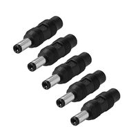uxcell DC Power Converter 5.5mm x 2.1mm Male to 3.5mm x 1.35mm Female Adapter Connector Black 5Pcs