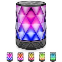 Bluetooth Speakers with Lights, LFS Night Portable Wireless Speaker, Multi-Color Auto-Changing LED Themes, Diamond Shape, Built-in Mic & TF Card, TWS Supported for iPhone, Samsung