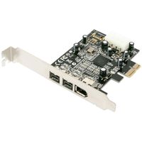 JMT PCIE Combo 3 Ports 2X 1394B 9Pin + 1x 1394A 6Pin PCI-Express FireWire Card Adapter Expansion IEEE 1394 B+A for FireWire 800