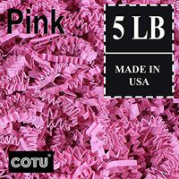 5 LB Pink Crinkle Shred Gift Basket Shred Crinkle Paper Filler Bedding by COTU (80 oz)