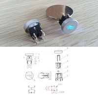 5pcs Blue LED 10mm Cap Arrow 12V DC 50mA Momentary Tact Push Button Switch