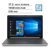 2019 Newest HP Pavilion 17.3 Inch HD Laptop (8th Gen Inter Core i3-8130U up to 3.4GHz, 16GB DDR4 RAM, 2TB HDD, Intel UHD Graphics 620, WiFi, Bluetooth, HDMI, Windows 10, Silver)