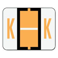 Smead BCCR Bar-Style Alphabetic Color-Coded Labels, Letter K, Light Orange/White Bar, 500 Labels per Roll (67081)