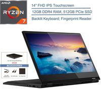 2020 Lenovo Flex 14 2-in-1 14" FHD Touchscreen Laptop Computer, AMD Ryzen 7 3700U Quad-Core (Beat i7-8565U), 12GB DDR4 RAM, 512GB PCIE SSD, Backlit Keyboard, Windows 10, EST External DVD + Accessories