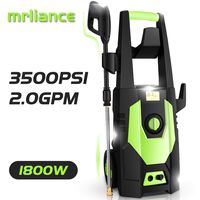mrliance 3500PSI Electric Pressure Washer, 2.0GPM Electric Power Washer High Pressure Washer with Spray Gun, Brush, and 4 Quick-Connect Spray Tip (Green)