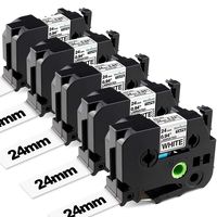 Replace TZe Tape 24mm 1 Inch P Touch Label Tape Compatible with Brother P Touch Label Maker, PTP700 PTP900W PTP950NW PTD600 PTD400AD, Black on White TZe 251, 5-Pack