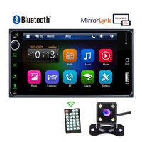 Hikity Doubel Din Car Stereo for Toyota Corolla 7 Inch Touch Screen Radio Bluetooth FM with USB/AUX-in/SD Card Slot Support Mirror Link for Android iOS Phone + Backup Camera & Remote Controller