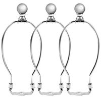 URATOT 3 Pack 8 Inch Silver Lamp Harp Holder Lamp Shade Harp, Saddle Base and Lamp Finial for Table and Floor Lamps (Silver)