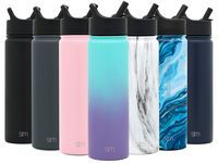 Simple Modern 22 oz Summit Water Bottle with Straw Lid - Gifts for Hydro Vacuum Insulated Tumbler Flask Double Wall Liter - 18/8 Stainless Steel Ombre: Tropical Seas
