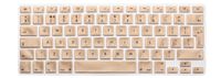 HRH English Silicone Keyboard Cover Skin for MacBook Air 13,MacBook Pro 13/15/17 (with or w/Out Retina Display, 2015 or Older Version)&Older iMac European/ISO Keyboard Protector-Metallic Gold