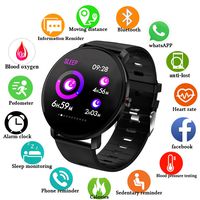 Smartwatch for Android Phones iOS 2019 Waterproof IP68 Fitness Tracker Watches for Men Gift Sports Watch Swimming Heart Rate Blood Pressure Weather Report Pedometer Social App Calls Phones Reminder