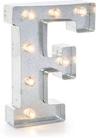 Darice Silver Metal Marquee Letter - F-9.87" Tall, Galvanized Finish