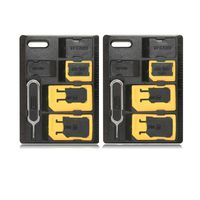2 Packs SIM Adapter kit with SIM Card Tray Eject Pin, SIM Card Holder, Micro SD and Nano Card Holder Feature Card Storage Tool Set for Standard Micro Nano Micro-SD Memory Cards, Compatible with Nano